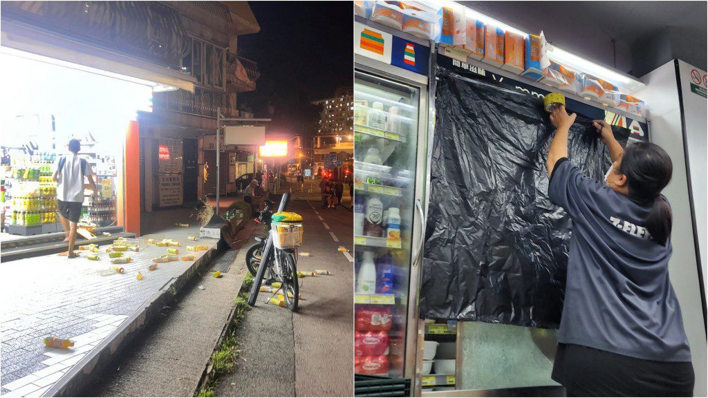 大圍便利店凍櫃遇襲!樽裝飲品散落一地,肇事者竟逃之夭夭