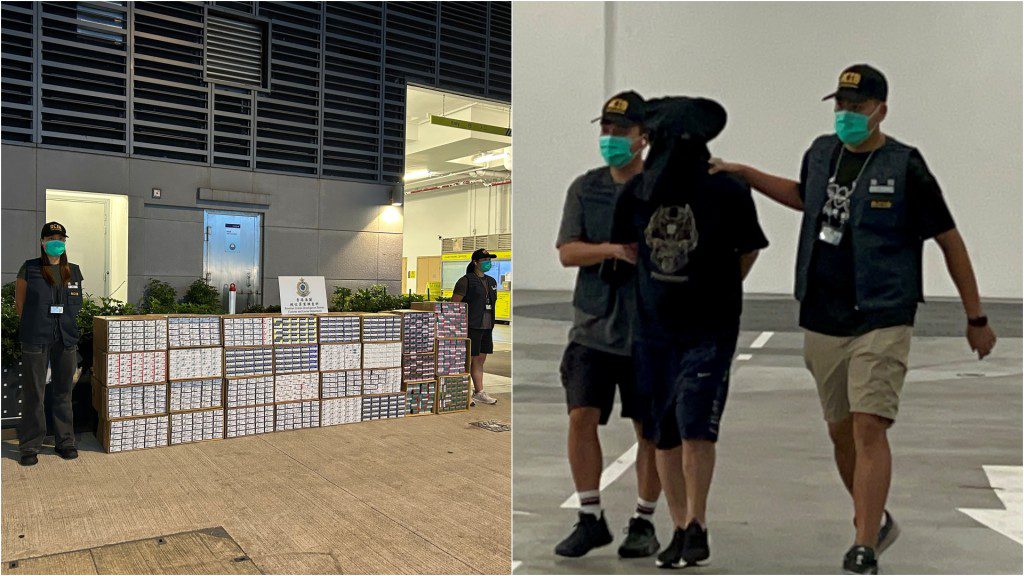 海關荃灣破獲私煙倉庫,檢獲610萬貨品拘捕一男子