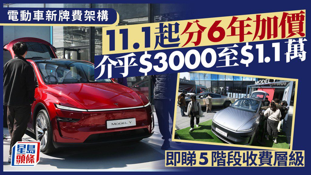 電動車牌費11月起加價：六年分階段實施，2030年最高達$1.1萬！
