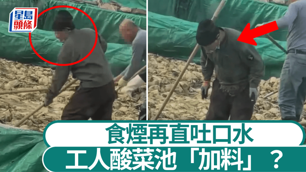 噁！遼寧酸菜工場驚現「加料」製作：工人食煙亂吐口水