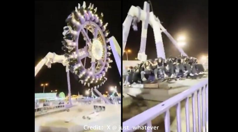 恐怖!沙特遊樂園「大擺錘」突然斷成兩半,造成至少23人受傷,3人情況危殆