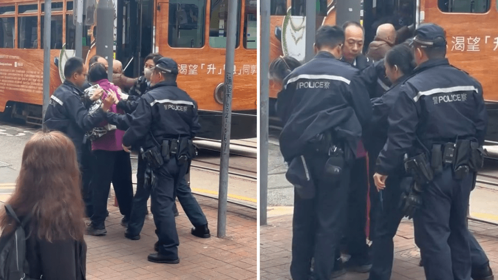 灣仔七旬婦街頭揮舞鎅刀,五警合力制服!現場影片曝光 灣仔七旬婦街頭揮舞鎅刀,五警合力制服!現場影片曝光