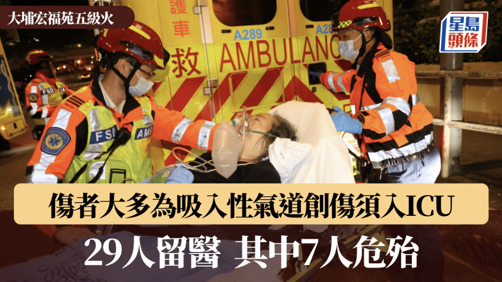 大埔宏福苑五級火:多人吸入性創傷入ICU,7人危殆! 大埔宏福苑五級火:多人吸入性創傷入ICU,7人危殆!