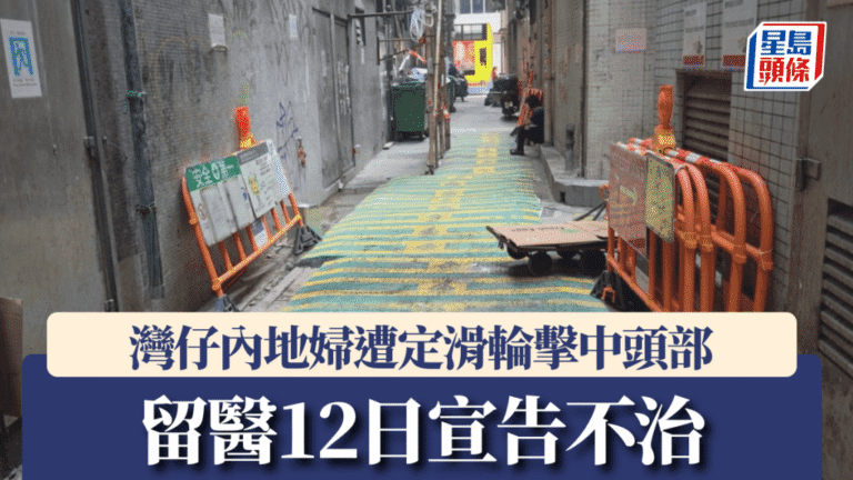 灣仔墮物奪命｜內地婦遭定滑輪擊中頭部 留醫12日終告不治