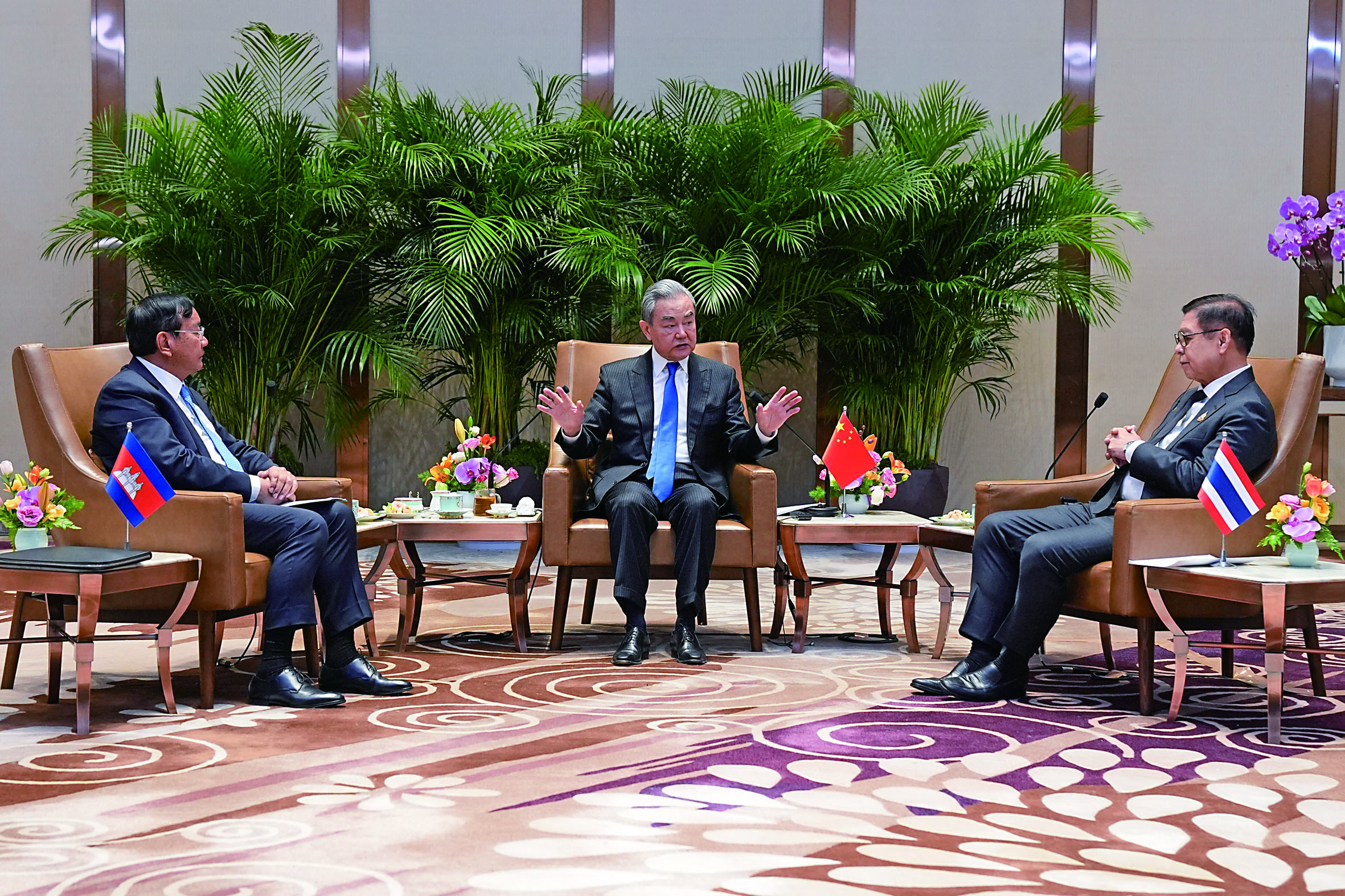 中柬泰外長在雲南玉溪會晤。中新社