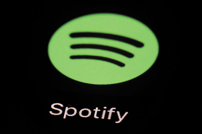 串流平台Spotify高達300TB音樂資料被駭。美聯社資料圖片