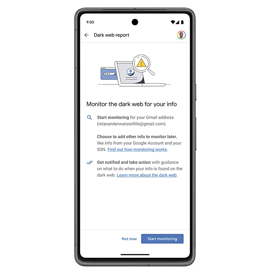 谷歌明年起停止向用戶發送「暗網報告」。谷歌