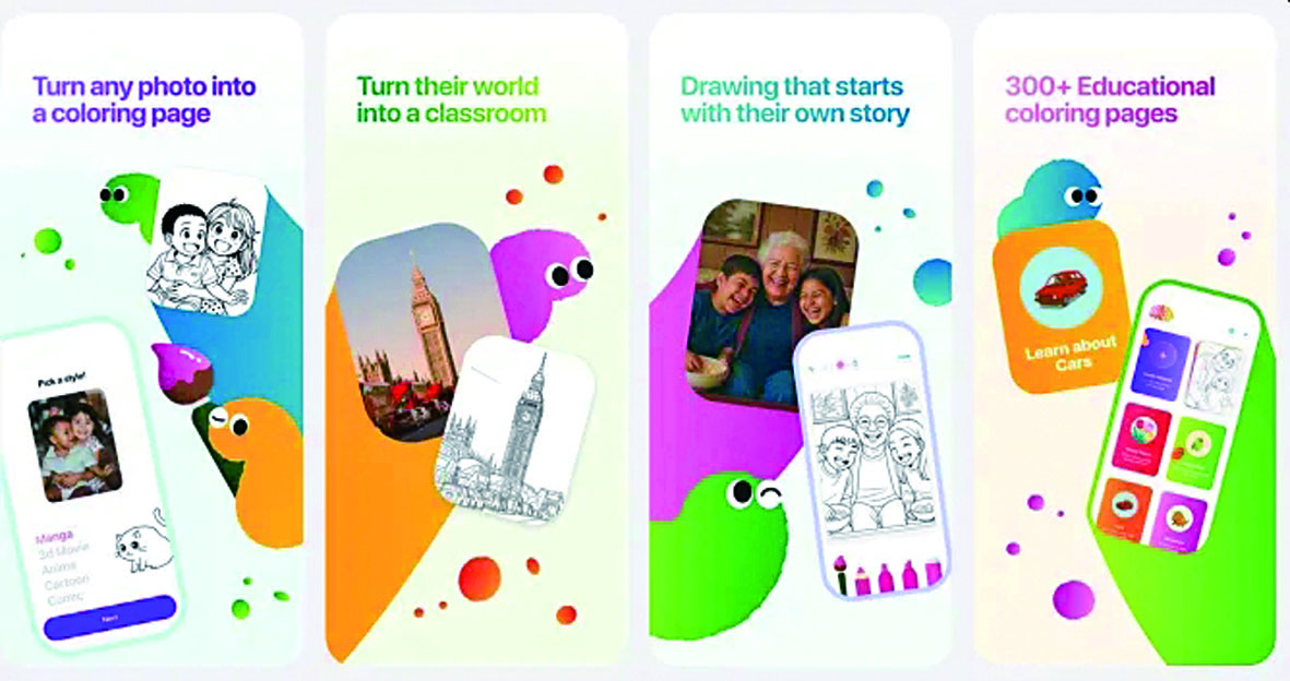 AI可將照片轉換成不同風格的著色頁面。Splat