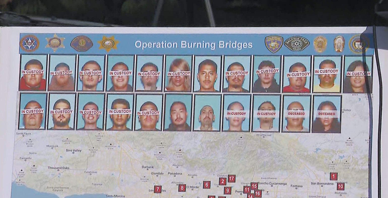 聯邦掃蕩洛杉磯黑幫起訴20人 聯邦掃蕩洛杉磯黑幫起訴20人