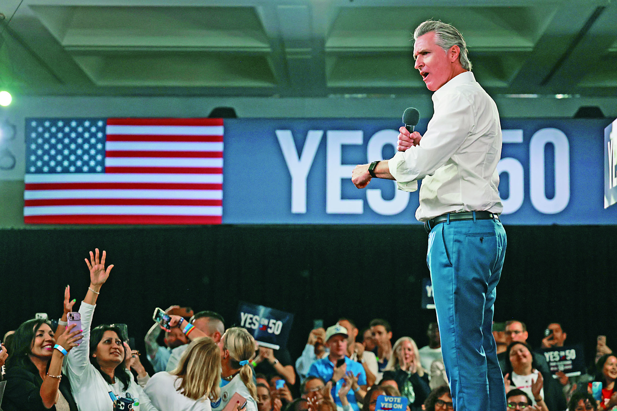 州長紐森去年大力推動50號提案重劃國會選區。美聯社資料圖片