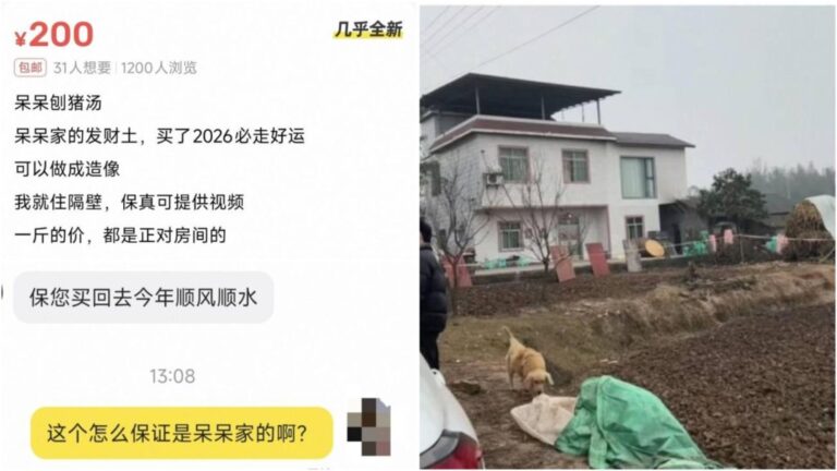 網絡奇聞｜網紅「呆呆」家門前泥土變「發財土」 網上叫價每斤200元