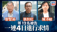 黎智英案求情展開！12被告連四日陳詞 逾百人通宵排隊旁聽