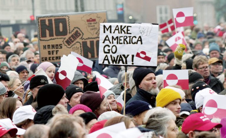 高喊「格陵蘭不出售」  丹麥多地遊行抗議