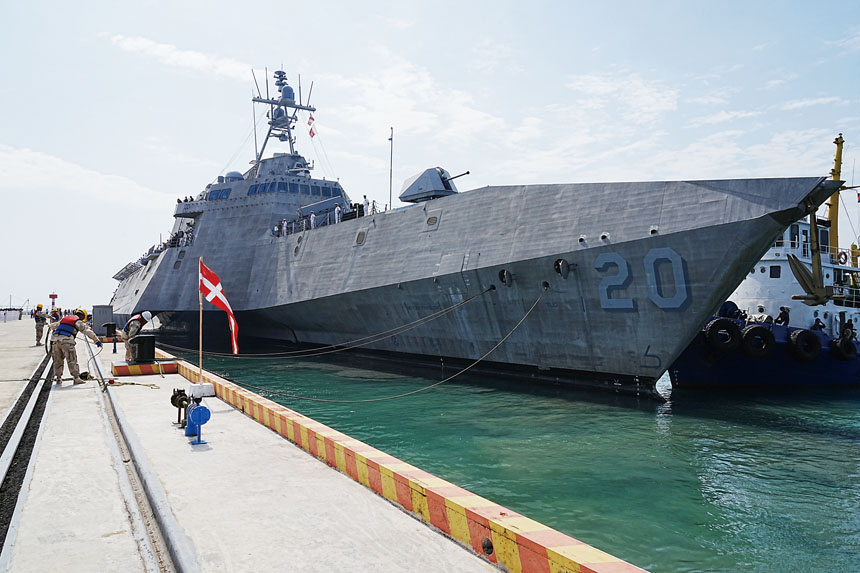 美軍艦停靠柬埔寨海軍基地