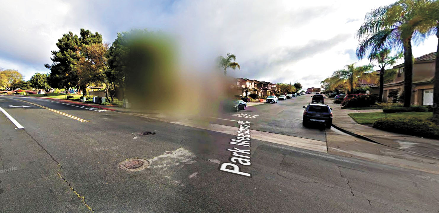 事發現場：丘拉維斯塔市北格林斯維驅動器（North Greensview Drive）與公園草坪路（Park Meadows Road）交叉口附近。谷歌地圖