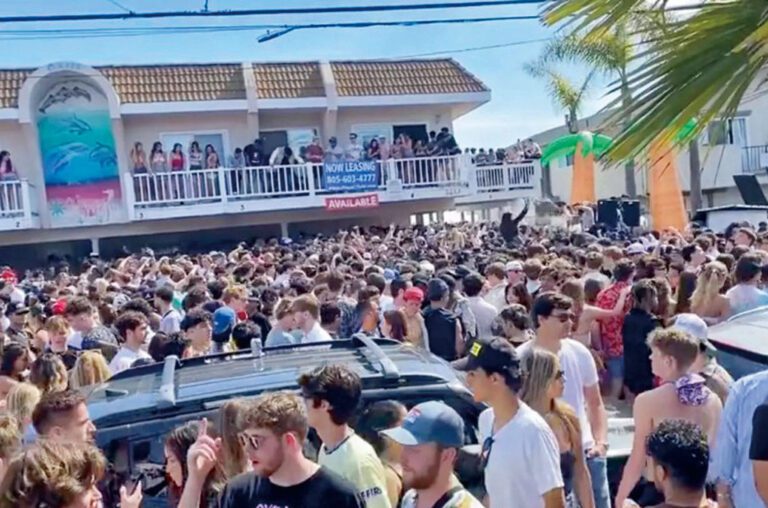 聖塔芭芭拉嚴打春假非法狂歡街頭派對