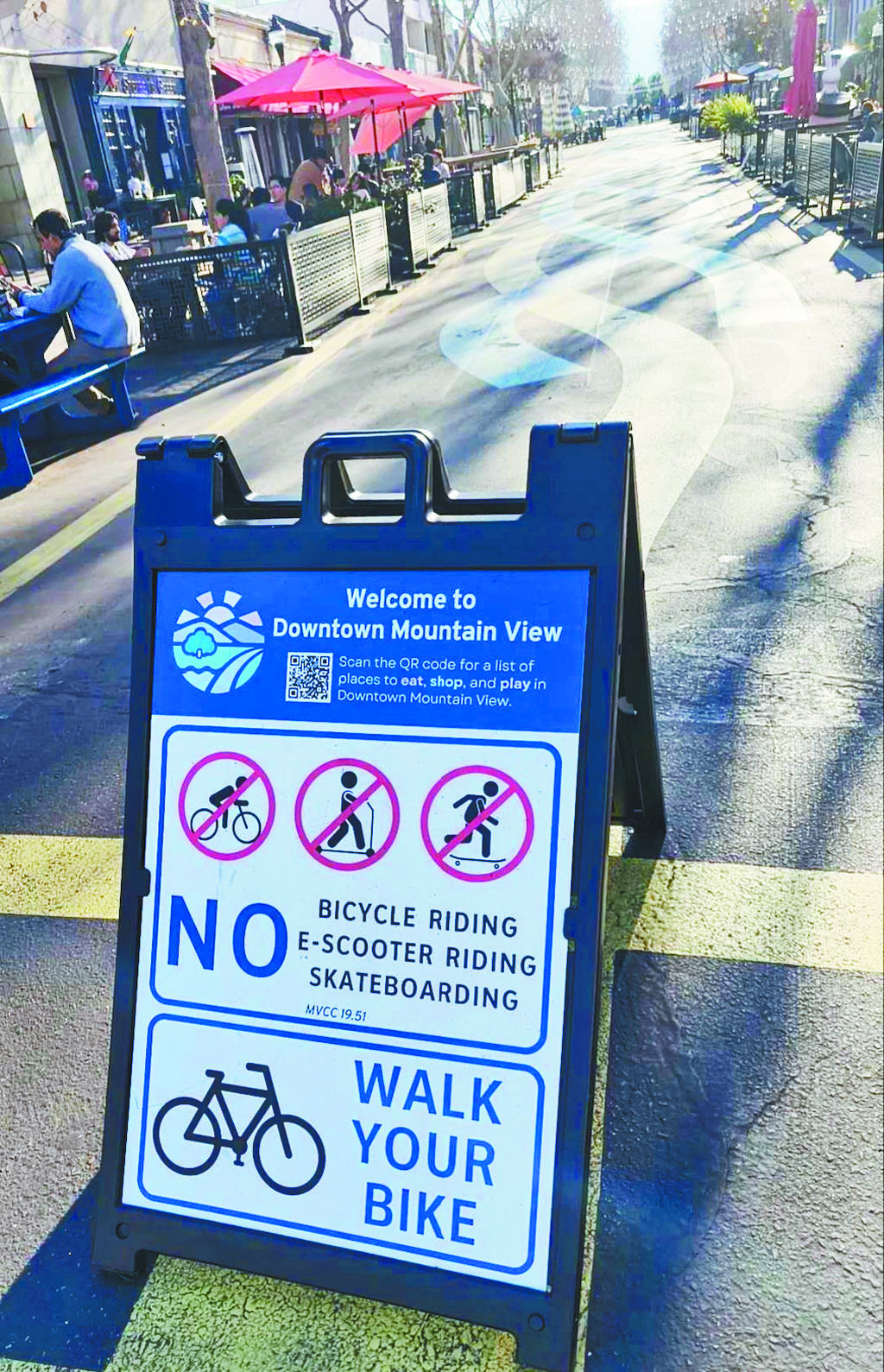 山景城卡斯特羅街（Castro）步行街。記者王蔚攝