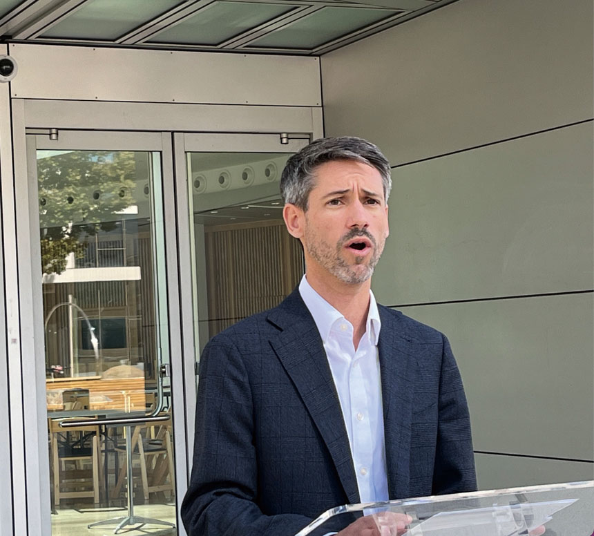 聖荷西市市長馬漢（Matt Mahan)。記者王蔚攝