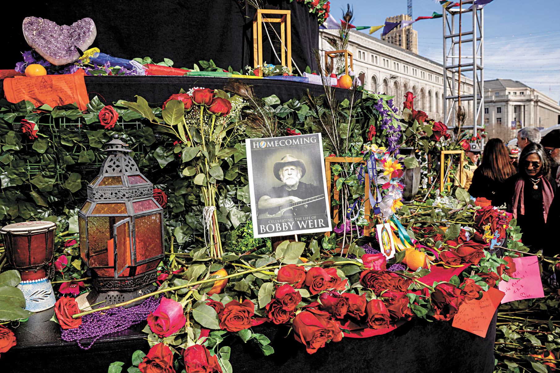 樂迷追思三藩市傳奇樂隊Grateful Dead樂手韋爾。Stephen Lam/三藩市紀事報/美聯社