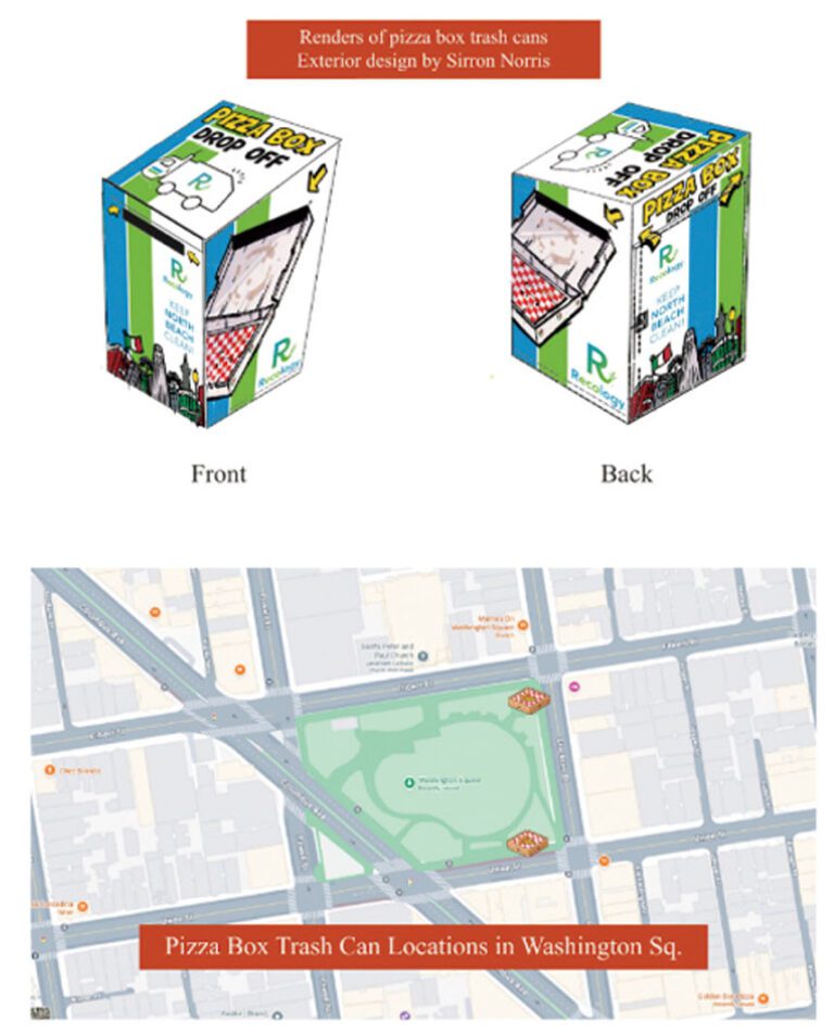 披薩盒丟棄難  專用垃圾桶亮相