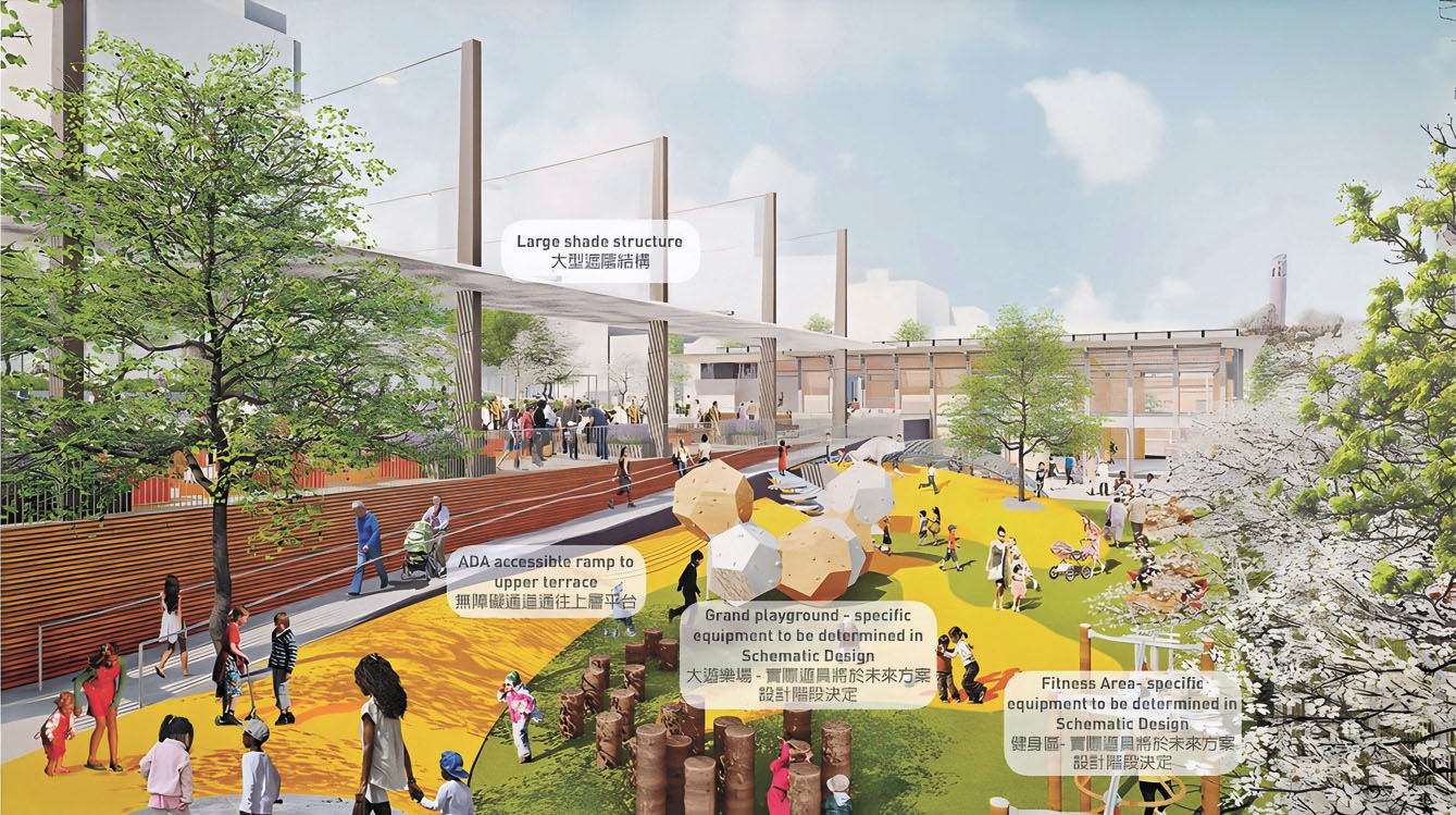 翻新後花園角廣場的效果圖。 記者黃偉江攝翻拍