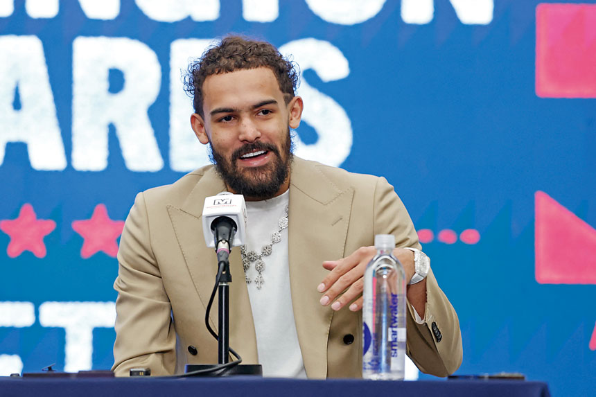 特雷楊在奇才戰鵜鶘賽前出席記者會。路透社