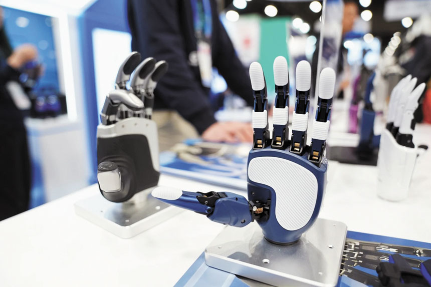 在拉斯維加斯舉行的CES消費電子展上，LINKERBOT公司的Linker Hand L6機器人正在展出。美聯社