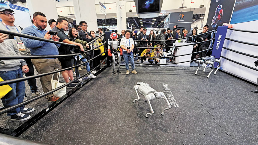 宇樹機器人亮相CES 2026 開幕首日吸引人潮。