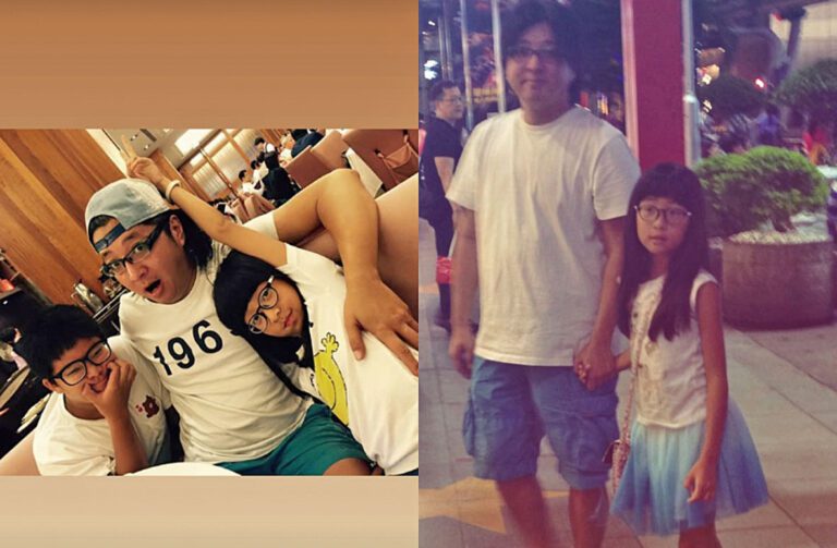 袁惟仁生前和兒女團聚。網上圖片