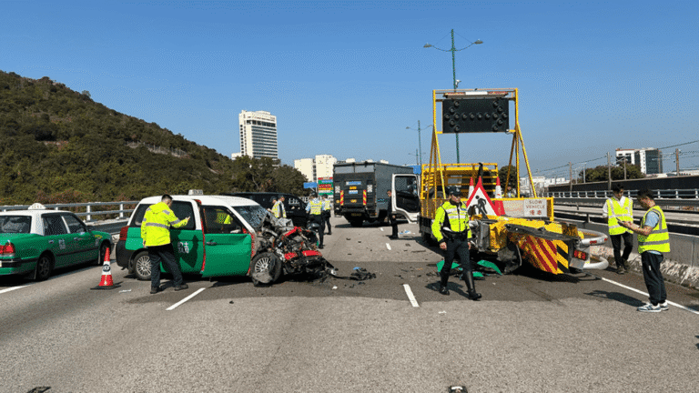 北大嶼山公路致命車禍｜機管局：承辦商已按程序擺放指示牌 工程車亮燈警示