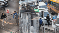 【元朗街頭暴力】黑漢遭兩車夾擊狂毆 疑涉感情糾紛