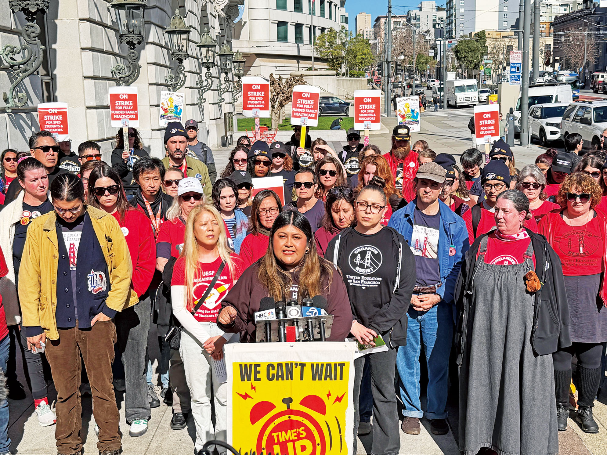 教師工會談判團隊期待校區提出具實質回應的方案。記者蘇婕雅攝