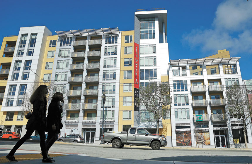 三藩市的公寓平均租金持續上升。美聯社資料圖