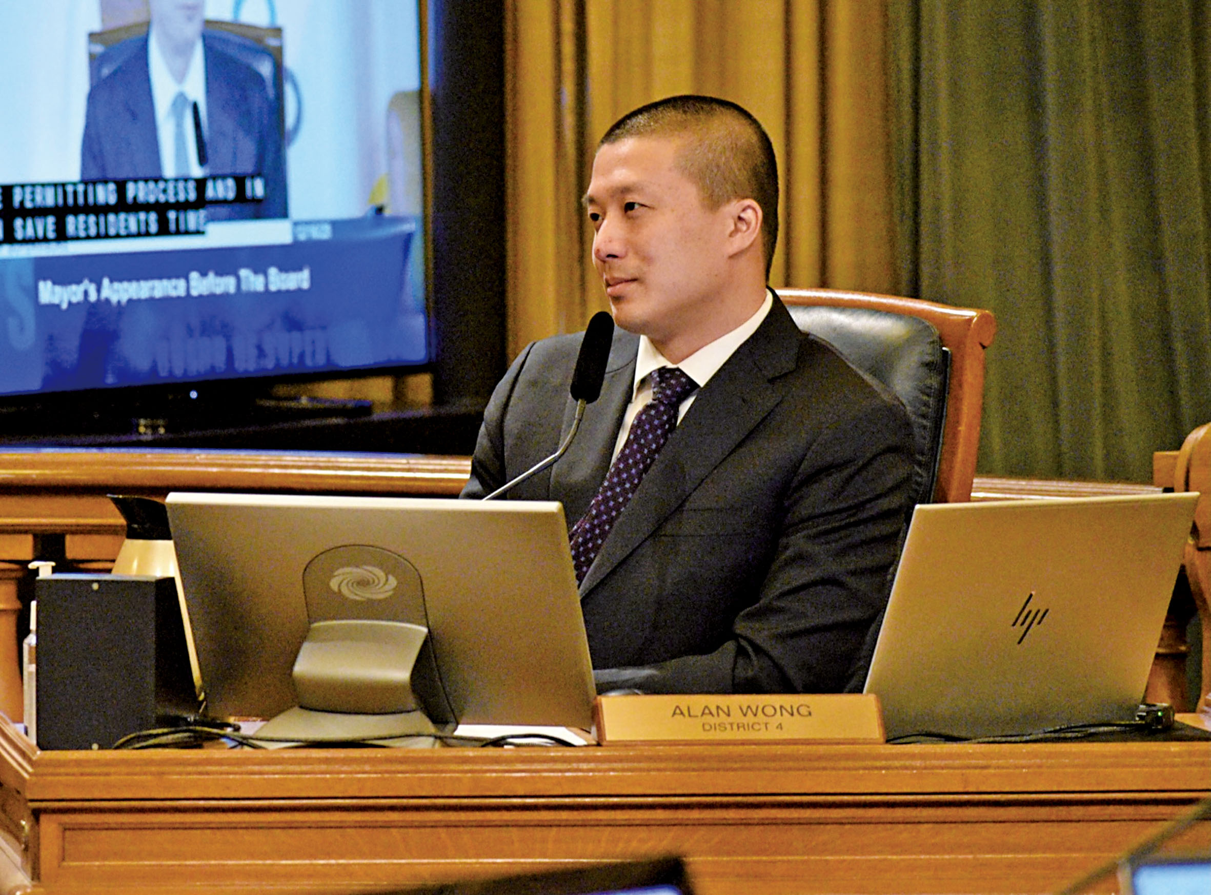 第四區市參事王兆倫(Alan Wong)。灣區城市新聞社